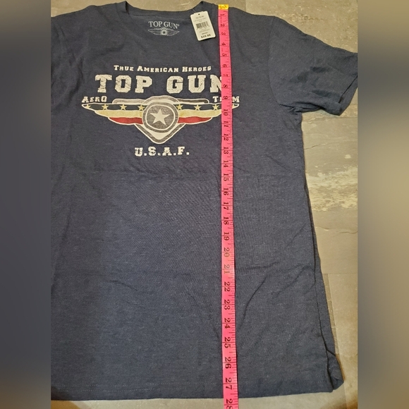 NWT Top Gun short sleeves tee shirt. Dark heathered blue. Size M. - Picture 7 of 8